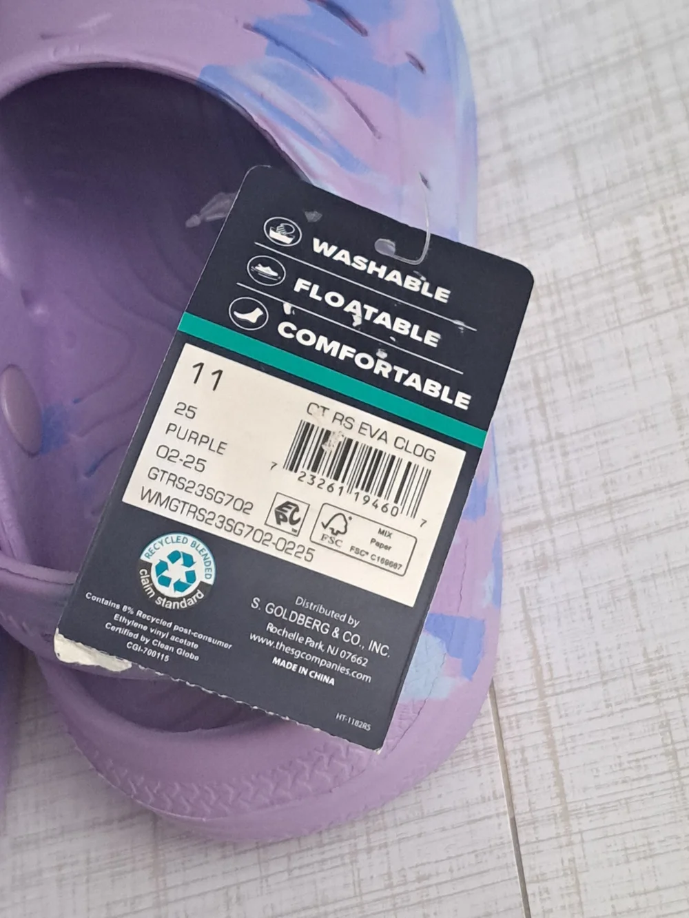 Rugged Shark Kids Purple Water Clog - Comfortable, Washable Water Shoes